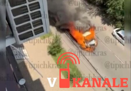 На улице в Краснодаре внезапно загорелся припаркованный грузовик