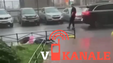Чемодан прилетел в голову девушке во время урагана в Петербурге