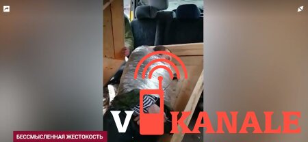 Украинцы закрыли мужчину в гробу и сняли на видео