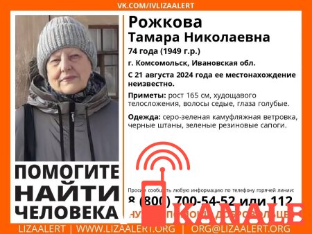 Рожкова Тамара: В Ивановской области пропала 74-летняя женщина